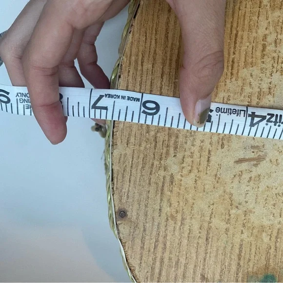 Vintage Dritz Scovill floral sewing oval basket container green pink tan - Picture 10 of 13